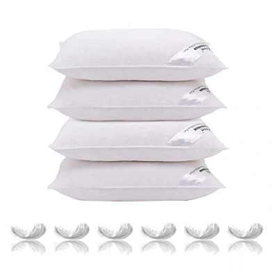 Immagine di Adam Home Piuma d&#039;anatra Cuscino Qualità alberghiera Cuscini Letto Matrimoniale Dormiente laterale Rimbalzare indietro Rimbalzo rapido e resistente alla polvere imbottiti Confezione da 4