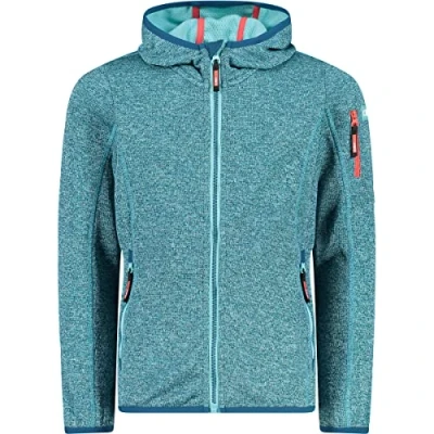 Immagine di CMP Giacca in Knit Tech da bambini con cappuccio fisso, Acqua Darker, 110