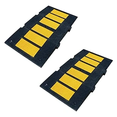 Immagine di PARKING FACIL Urto di velocità in gomma Urti per garage, parcheggi, autostrade, magazzini ecc. Dimensioni: 5x90x50 cm Viti incluse 2 unità