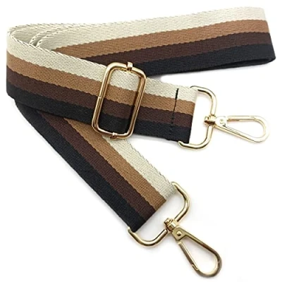 Immagine di Tracolla per Borse Donna Colorato Cinghia Della Borsa Larga Marrone, Regolabile con Gold Moschettone, Durevole Crossbody Borsa, Borsetta, Chitarra DIY Spalla Accessori Ragazze, 005