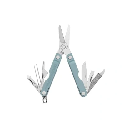 Immagine di LEATHERMAN Micra Attrezzo Multifunzione Tascabile con Forbici a Molla e Altri 9 Pratici Strumenti per Uso Quotidiano, in Acciaio Inossidabile, Adatto Portachiavi Azzurro Arctic