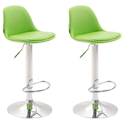 Immagine di CLP Set 2x Sgabelli Design Kiel In Similpelle I Coppia Cucina Rosa Girevoli Regolabili 60 82 CM, Colore:verde, Colore del telaio:cromo