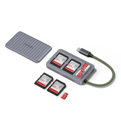 Immagine di UGREEN Lettore Schede SD USB C Custodia di Archiviazione Portatile per Micro Card Reader 170 MB/s Super Velocità Compatibile con iPhone 16 Plus Pro Max Macbook Camera Galaxy S25 S24