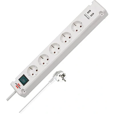 Immagine di Brennenstuhl 1150660325 Multipresa con interruttore 5 scomparti Bianco Schuko 1 pz.