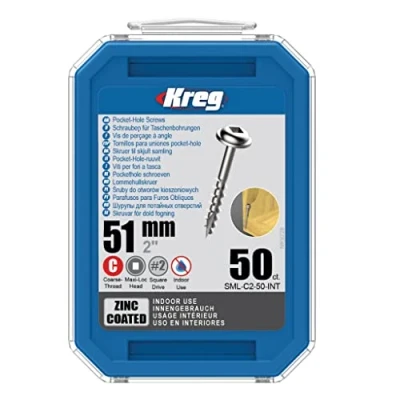 Immagine di KREG EUROPA GMBH. Vite Zinco 51 mm con filettatura Grossista Confezione da 50 viti SML C2 INT