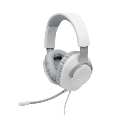 Immagine di JBL Quantum 100 Cuffie Gaming Over Ear con Filo, Headset da gioco Microfono Boom Direzionale Rimovibile, compatibilità su Ogni Piattaforma, Colore Bianco