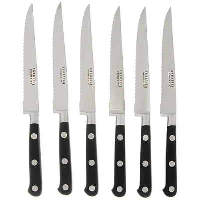Immagine di Richardson Sheffield Set da 6 coltelli Bistecca in Argento Sabatier Trompette