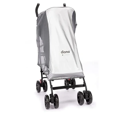 Immagine di Diono Sun &amp; Insect Net Rete solare e insetti per passeggini seggiolini auto, colore: Argento