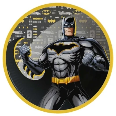 Immagine di Amscan Piatti di carta con licenza ufficiale Batman 9915090 66, confezione da 8