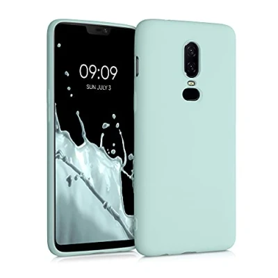 Immagine di kwmobile Custodia Compatibile con OnePlus 6 Cover Back Case per Smartphone in Silicone TPU Protezione Gommata menta freddo