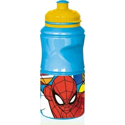 Immagine di Marvel Borraccia blu per bambini in plastica Spiderman Uomo Ragno 380 ml con chiusura antigoccia e banda antiscivolo