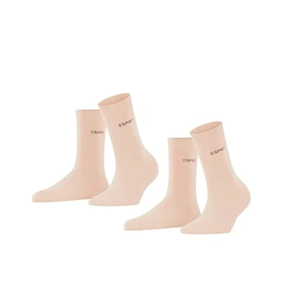 Immagine di ESPRIT Uni 2 Pack W SO cotone tinta unita confezione di paia, Calzini Donna, Rosa (Orchid 8985), 35 38
