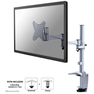 Immagine di Neomounts FPMA D1330SILVER 1 parte Supporto da tavolo per monitor 25,4 cm (10) 76,2 (30) Regolabile in altezza, Inclinabile, Girevole, Rotante