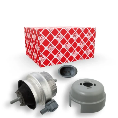 Immagine di FEBI BILSTEIN 104860 Supporto motore Dx Cuscinetto idraulico ad inserimento elettrico con aletta paraspruzzi, parapolvere AUDI: A6 C6 Avant