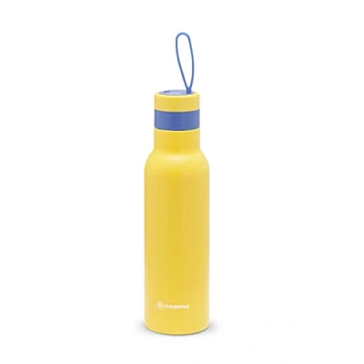 Immagine di Osama BECOLOR, Borraccia Termica Antibatterica in acciaio inossidabile e argento, 500 ml Giallo/ Blu