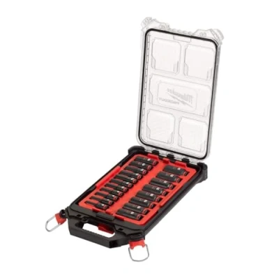 Immagine di Milwaukee Shockwave 4932480943 Set di bussole, 1/2&quot;, lungo in PACKOUT Organiser 16 pezzi