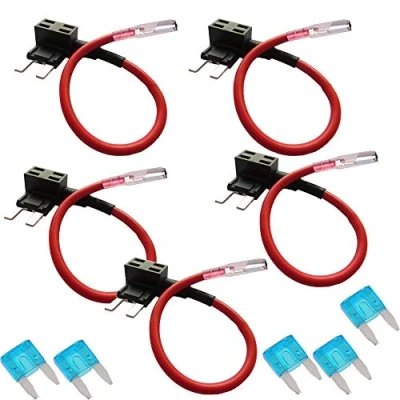 Immagine di Mintice 5 Pezzi 12V 24V Portafusibili a Lama con Filo ADD Circuit Adattatore Fusibile Tap Mini Aggiunta di Rubinetto Tappo Presa Barca