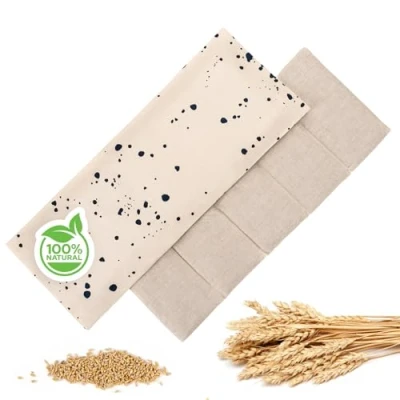 Immagine di Blumtal XXL cuscino cervicale riscaldante 50x20, alternativa al noccioli ciliegia riscaldabile, per microonde, rivestimento cotone, sfoderabile lavabile in chicchi di grano