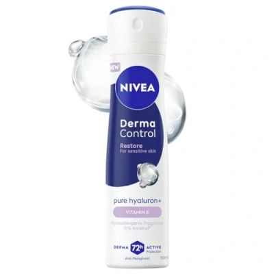 Immagine di NIVEA Derma Control Restore Donna Antitraspirante 72h Spray Protettivo con Vitamina E 150 ml