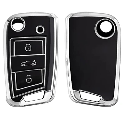 Immagine di kwmobile Cover Chiave Auto Compatibile con VW Golf 7 MK7 3 tasti Custodia Chiavi Copri Telecomando Copertina Copertura in Silicone TPU