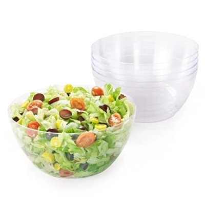 Immagine di Matana 5 Grandi Ciotole in Plastica Rigida Trasparente, Insalatiere, XL 3500ml Resistenti e Riutilizzabili Insalate, Finger Food, Snack Patatine Feste, Picnic, Compleanni, Barbecue
