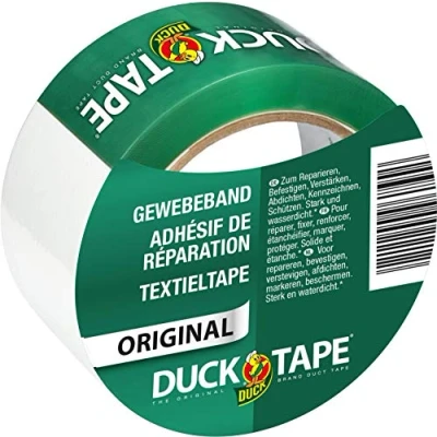 Immagine di Duck tape 106 05 Original nastro di tessuto per riparare, legare e fissare, 50 mm x 25 m, Bianco