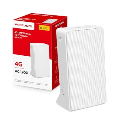 Immagine di MERCUSYS TP Link MB130 4G Cat4 AC1200Mbps Router LTE Wireless Dual Band, WiFi con Sim, Porta LAN/WAN, Modem Senza Configurazione, Antenne Interne, Porte Antenna Esterna