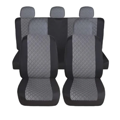 Immagine di Susy Shop Coprisedili Auto Universali, Anteriori e Posteriori, Compatibilità Universale Montaggio Semplice (A23 Set Completo, Grigio)