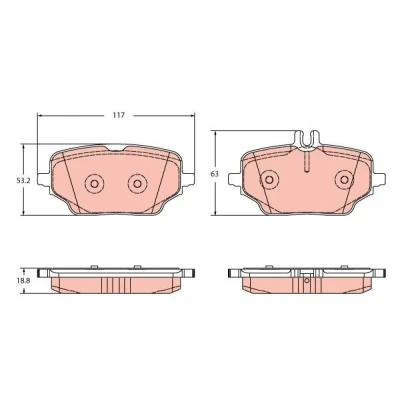 Immagine di TRW GDB2381 Kit pastiglie freno Predisposto per contatto segnalazione usura MERCEDES BENZ: GLE, GLE Coupe, Classe G