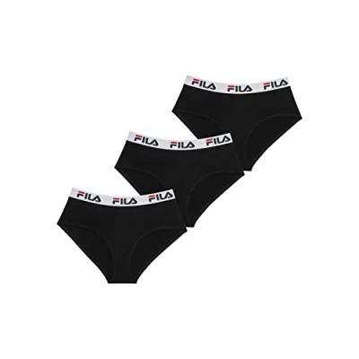 Immagine di FILA Mutande Donna Cotone, Intimo Stretch, Confortevole e Morbido Set di 3, Nero, Taglie S
