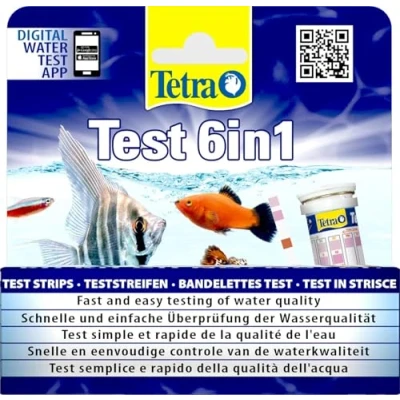 Immagine di Tetra Test 6in1, dell&#039;Acqua per l&#039;Acquario, Controllo Facile e Veloce della Qualità dell&#039;Acqua, 25 Strisce