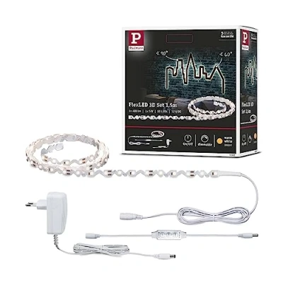 Immagine di Paulmann FlexLED 3D 78961 Kit base striscia LED con spina 12 V 1.5 m Bianco caldo 1 pz.