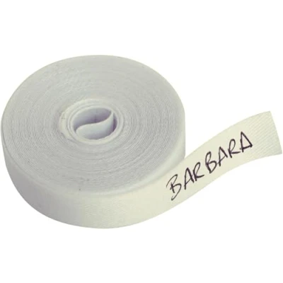 Immagine di Rotolo Nastro Tessuto 3m x 1cm, Etichetta Termoadesiva Personalizzabile per Biancheria, Cotone e Poliestere, Senza Penna Bianco, 300x1 cm