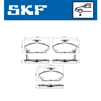 Immagine di SKF VKBP 80479 A Kit pastiglie freno con segnalatore acustico usura