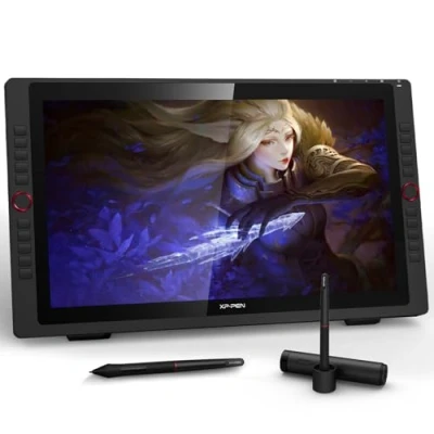 Immagine di XP Pen Artist24 Pro 23,8&quot; Gracphic Tablet Display 2K QHD Monitor disegno con 2 quadranti rossi, 20 tasti di scelta rapida, 8192 livelli Pennino senza batteria supporta la funzione inclinazione