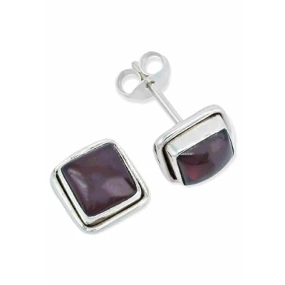 Immagine di Orecchini a perno argento 925 con pietre preziose granato pietra rossa in sterling da donna vero (MOS 047 02)