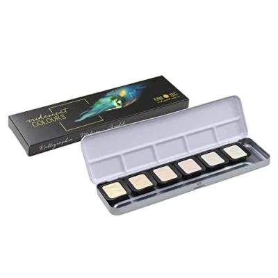 Immagine di Finetec F5600 6 colori iridescenti per artisti, diametro 30 mm, con custodia in metallo