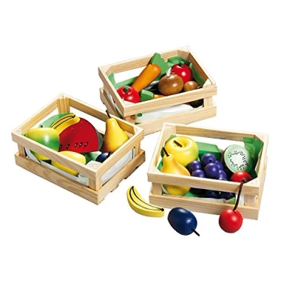 Immagine di Happy People 45005 Cestino in Legno con di Frutta / Verdura 13,5 x 10 6 cm ordinati, Multicolore