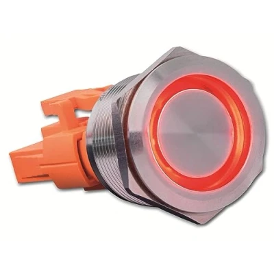 Immagine di Joy it BUTTON22C M RD Interruttore A pressione 250 V/AC 15 1 x On / (Off) Momentaneo Rosso (Ø A) 25 mm 34.50 IP67, IK10 pz.