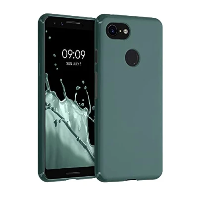 Immagine di kwmobile Custodia Compatibile con Google Pixel 3 Cover Back Case per Smartphone in Silicone TPU Protezione Gommata verde blu