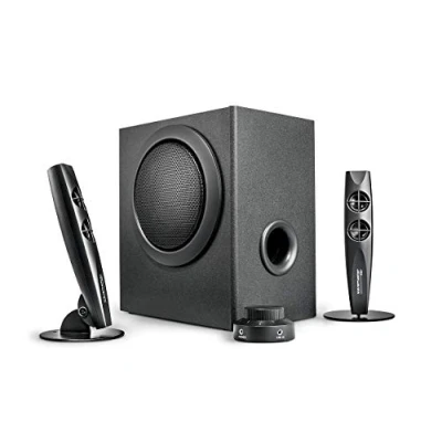 Immagine di Wavemaster STAX 2.1 Altoparlante Systemwavemaster Sistema di Altoparlanti, 46 Watt, Utilizzo Casse Acustiche per TV/Tablet/Smartphone/PC, Nero (66201)