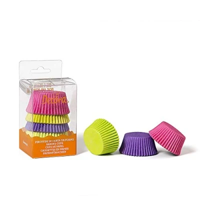 Immagine di DECORA, 0339615 Pirottini Fluo Magenta &amp; Arancio, Comodissimi per Cuocere, Presentare e Regalare Muffin, Resistono fino a 220, In comodo Blister