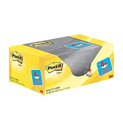 Immagine di POST IT VALUE PACK 20 GIALLO 38X51