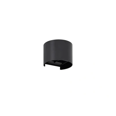 Immagine di Lindby Lampada da parete per esterni a LED Nivar, rotonda, nera, in metallo