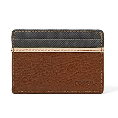 Immagine di Fossil Portafoglio da uomo Elgin, Custodia per carte di credito in 100% pelle marrone 10 cm L x 0,6 7 H ML3311200