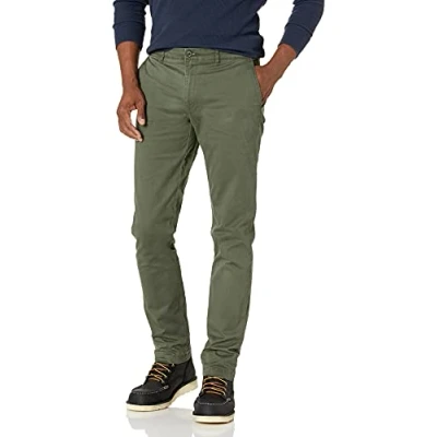 Immagine di Amazon Essentials Chino Elasticizzati Comodi Slavati Skinny (in precedenza Goodthreads) Uomo, Verde Oliva, 30W / 28L