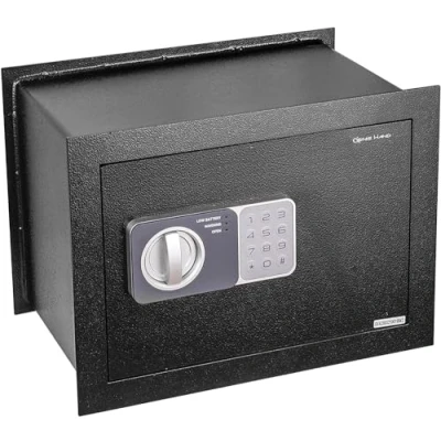 Immagine di Genie Hand Cassaforte Elettronica a Muro Cassetta di Sicurezza Media con Codice Combinazione e Chiave Serratura B Class Sistema Anti Bounce Casseforti per Soldi