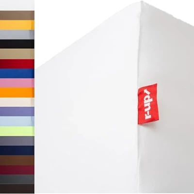 Immagine di r up Passt lenzuolo 180x200 200x220 fino a 35 cm di altezza tanti colori 100% cotone 130g/m² (bianco)