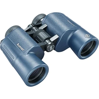Immagine di Bushnell H2O 2 Binocolo 10x42 Porro blu scuro Completamente multicoated Impermeabile/antiappannamento Conchiglie oculari Twist Up Sport acquatici Nautica