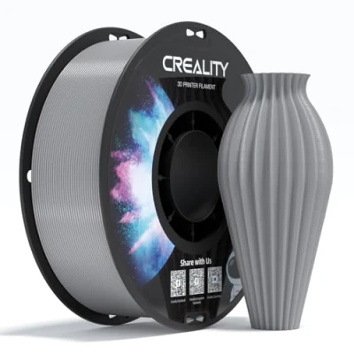 Immagine di Creality CR PETG PLA Filamento di Stampante 3D 1,75 mm, Eccellente Durezza, Alta Precisione, Inodore, Non Tossico, Resistente all&#039;umidità, 1 kg (2,2 libbre) per Stampanti (Grigio)